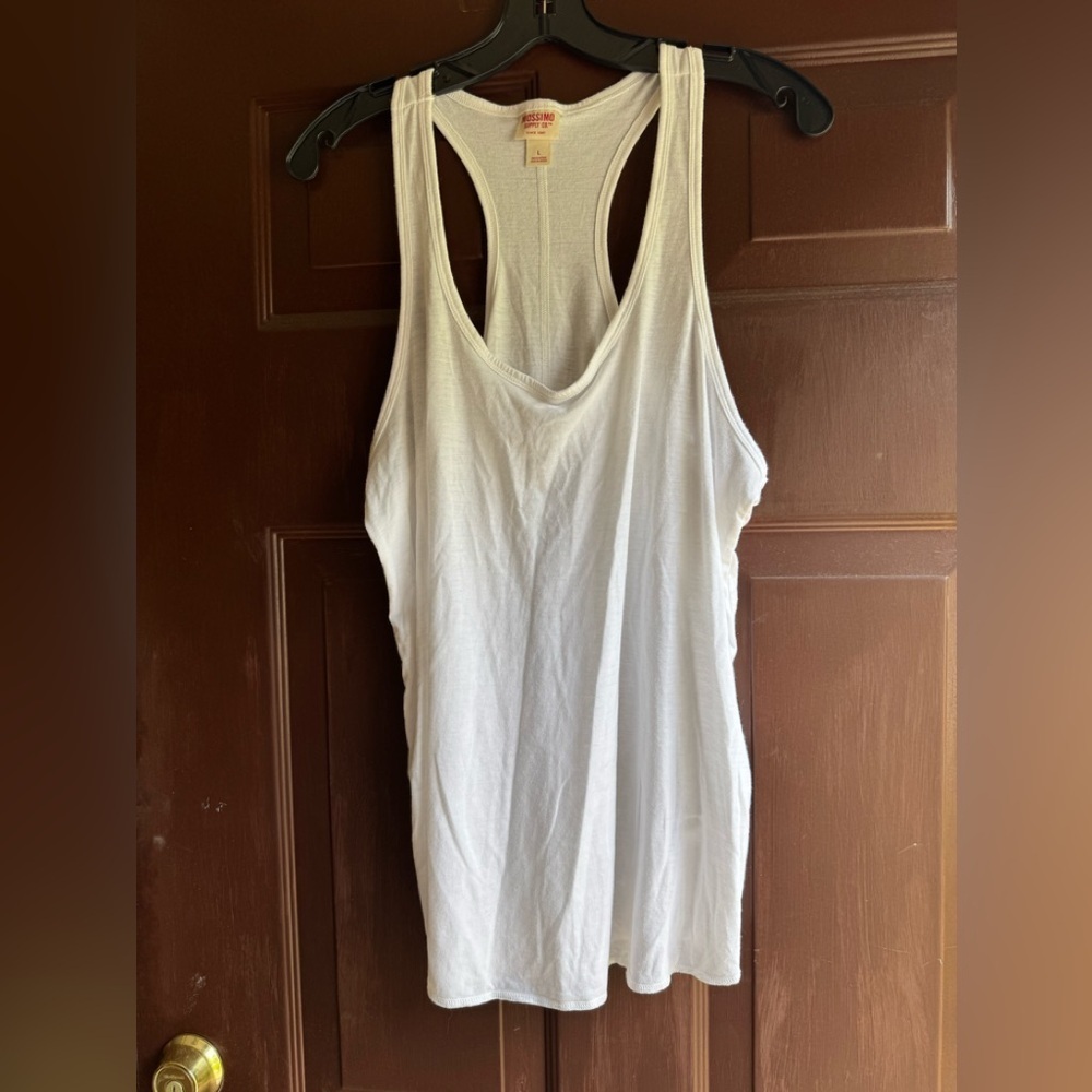 Mossimo Supply Company White Racer Back Tank Top Size Large